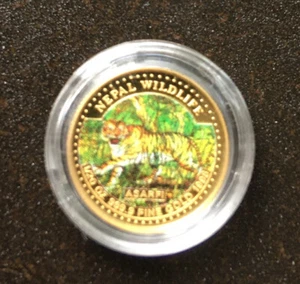 NEPAL 1998 Multicolor Tiger 1/20 oz Proof GOLD Coin Asarfi, KM#1108 UNC rare - Picture 1 of 2