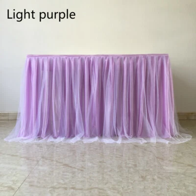 Falda de mesa 2M tela tutú tul 2 capas cubierta de tela boda decoración bebé vestido Foto 1 de 4