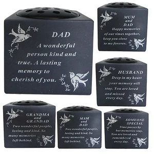Memorial Dove Bird Graveside Cemetery Flower Holder Pot Grave Sentimental Vases - Picture 1 of 10