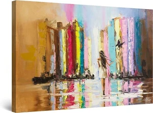 Fashion Woman Painting 90x60cm Framed Premium Quality Wall Art Print - Bild 1 von 3