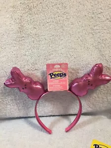 Easter Metallic Purple/Pink Peeps Bunny Rabbit Ears Headband New - Picture 1 of 2