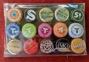 Spain. Water Beer Bottle Top Crown Caps Used Lager (lot of 15). cxz - Picture 1 of 2