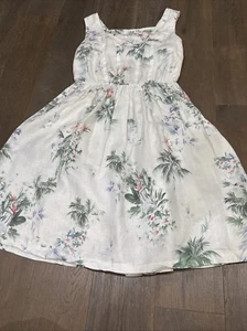 MALVIN 100% Linen dress white multicolor size L - Picture 1 of 12