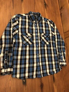 HUF Blue Check Shirt Size XL Worn Once Immaculate Condition✨cost £60 Flannel - Picture 1 of 9