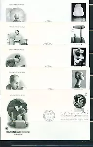 2004 FDC Set de 5 - Scott # 3857-61 - Isamu Noguchi - PIEZAS Cachet UA - Imagen 1 de 1
