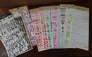 Álbum de recortes artesanía hojas parciales lote de pegatinas letras del alfabeto varios colores - Imagen 1 de 4
