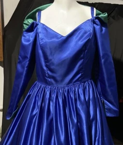 Robe de créateur MIKE BENET BLEU ROYAL ROBE COMPLÈTE CONCOURS ROBE DE BAL VINTAGE ANNÉES 80 TAILLE 14 - Photo 1/9