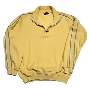 Vintage St. Croix Quarter Zip Yellow Micro Fiber Sweater Men's Large Made In USA - Picture 1 of 10