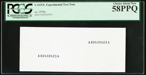 1970's COPE Experimental Test Note PCGS Currency Choice About New 58 PPQ - Picture 1 of 4