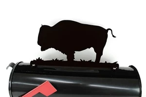 Tapa de buzón de metal Bison Buffalo 7 pulgadas de alto negro mate - Imagen 1 de 2