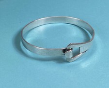 Vintage Sterling Silver Richard Parker Modernist Hook  Cuff/Bangle Bracelet 6.5”