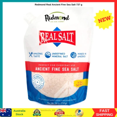 ORGANIC REDMOND REAL SALT ANCIENT FINE SEA SALT 737G THE GREATEST SALT ON EARTH - image 1 of 4