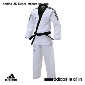 Adidas New 3S Super Master Uniform/TaeKwonDo Uniform/ITF Style/HAPKIDO Uniform - Picture 1 of 3