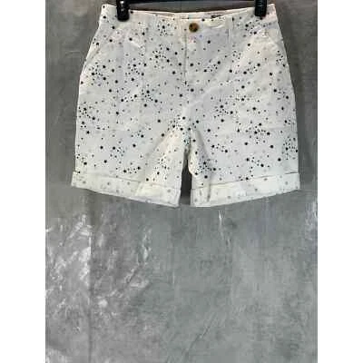 Style & Co Women's Sunset White Star Print Mid-Rise Roll-Cuff Bermuda Short SZ12 - Image 1 of 4