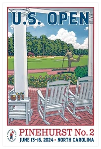 Official 2024 U.S. Open Pinehurst No. 2 Golf 12" x 18" Poster Bryson DeChambeau - Picture 1 of 7