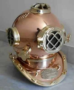 18" Diving Helmet US Navy Mark V Deep Sea Divers Antique Scuba Divers Helmet - Picture 1 of 4