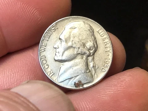 1950 Jefferson Nickel, Lower Mintage Date, 1 Coin Cover