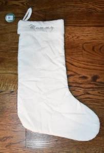 Medias West Elm Marfil Terciopelo 22.5" Mamá Monograma NUEVO NUEVO CON ETIQUETAS - Imagen 1 de 3