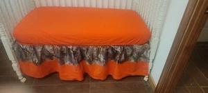 Crib Bedskirt with Camoflauge Camo and Orange Fabric and Orange Crib Sheet - Picture 1 of 2