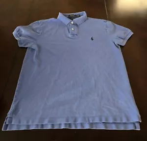 Polo Ralph Lauren Golf Polo Shirt Mens Medium Custom Slim Fit Stretch Mesh Blue - Picture 1 of 8