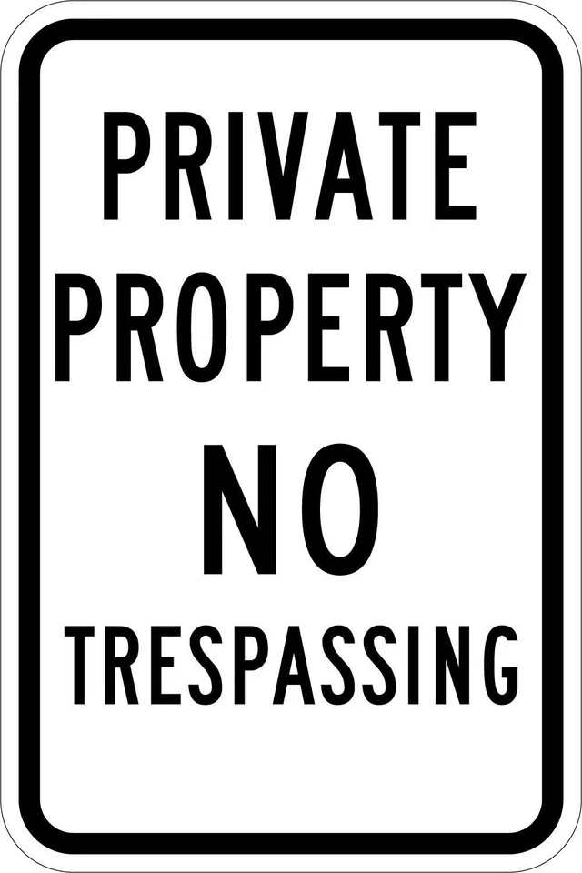 Алюминиевый металлический знак Private Property No Trespassing 8X12 - Изображение 1 из 1