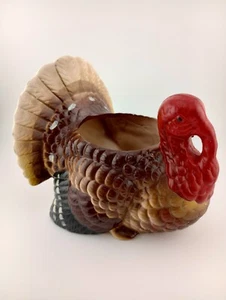 Turkey Hand Painted Ceramic Planter Flower Arrangement Container Thanksgiving - Bild 1 von 15