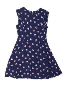 OASIS Womens Sleeveless A-Line Dress UK 12 Medium Navy Blue Floral Viscose DK86 - Picture 1 of 3
