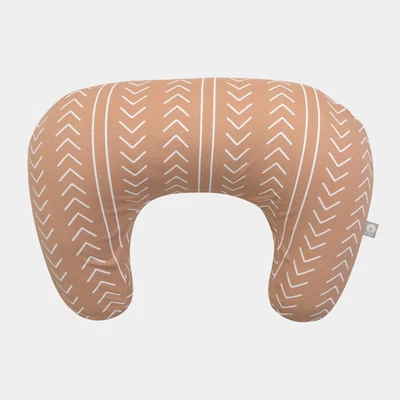NEW Shape Boppy Nursing Pillow With Organic Cover (Camel Stitch Stripe) - Image 1 of 4