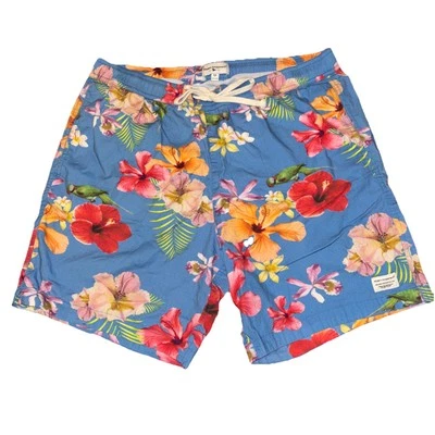 Pantalones Cortos de Tabla Modernos de Diversión con Patrón Floral Azul Natación Surf Talla M Hombres/Mujeres Foto 1 de 4
