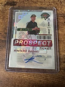 2024 Panini Prospects Rintaro Sasaki Auto /7 - Foto 1 di 2