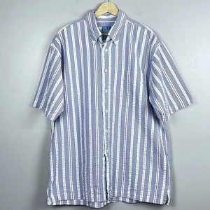 Jos A Bank Men's 100% Cotton Stays Cool Striped Seersucker Button Down Size L - Picture 1 of 9
