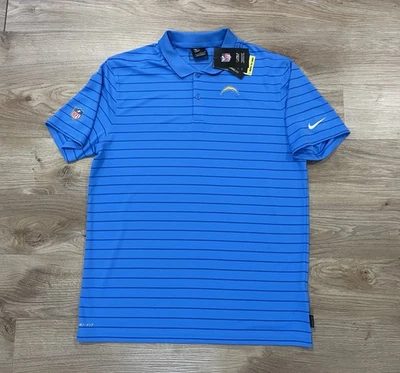 Nike LA Chargers Mens Large Blue NFL On Field Dri-Fit Polo Golf Shirt - NWT - Image 1 of 4