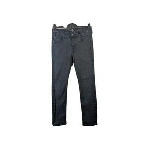 7 For All Mankind Slimmy Jeans Herren Größe 30 W Schwarz Denim Skinny Baumwolle Stretch - Bild 1 von 22