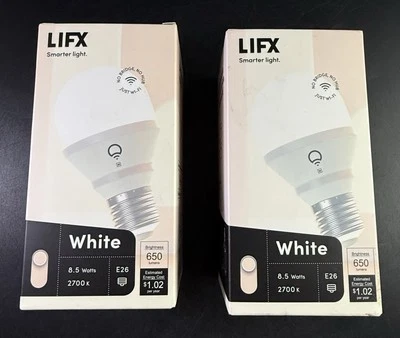 2-pk LIFX A19 E26 Smart-Enabled LED Bulb White, Vb9 - Image 1 of 4