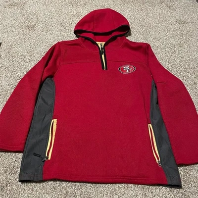 Свитер пуловер с капюшоном вышитый NFL 49ers San Francisco красный размер XL - Изображение 1 из 4