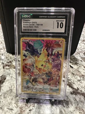 Pokemon Pikachu 160/159 Crown Zenith CGC Gem Mint 10 💎 - Image 1 of 2