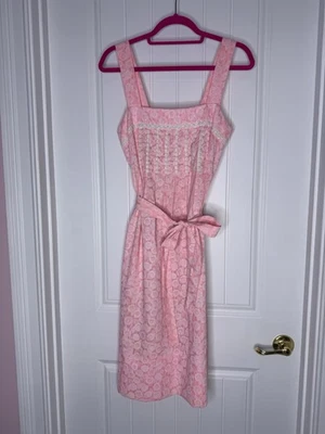 Vestido de sol vintage "The Lilly" Lilly Pulitzer rosa y blanco girasol usado en excelente estado Foto 1 de 4