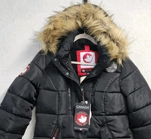 Nueva Chaqueta Parka Canada Weather Gear Mujer Pequeña Larga Imitación Relleno Mantener el Calor Nueva con Etiquetas  - Imagen 1 de 17