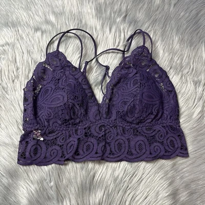Pink Victorias Secret Lace Bralette Purple Size Large - Image 1 of 4