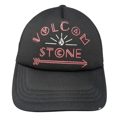 Volcom Stone Snapback Trucker Hat Black One Size Adjustable Mesh Back Polyester - Image 1 of 4