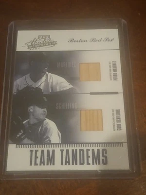 curt chilling pedro martinez juego usado tarjeta de murciélago mlb red sox mlb numerado /250 Foto 1 de 3