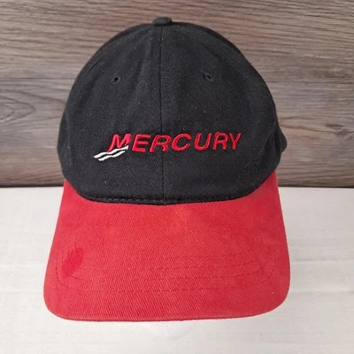 Mercury Marine Hat Cap Black/Red Faded Adjustable Strapback  - Image 1 of 4