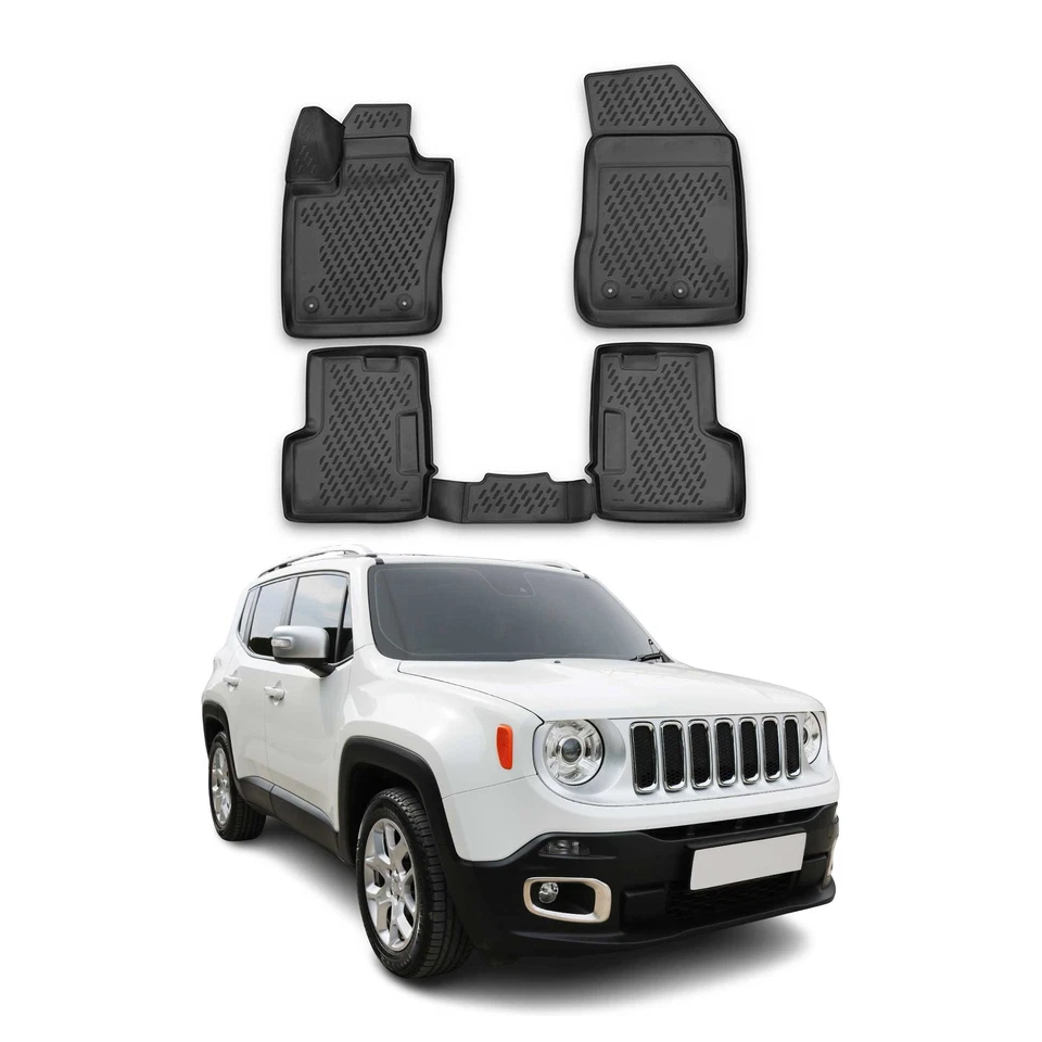 Tapetes OMAC forro para Jeep Renegade 2015-2024 negro TPE para todo tipo de clima 4 piezas Foto 1 de 4
