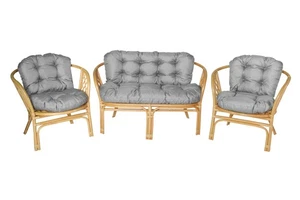 Bankkissen Gartenbankauflage Bankauflage Sitzpolster Steve Set 6 tlg. Hellgrau - Picture 1 of 10