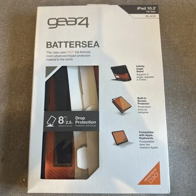 Gear4 Battersea Apple iPad 10.2” Gen 7 8 9 Full Front Back Cover Case Black - Image 1 of 4