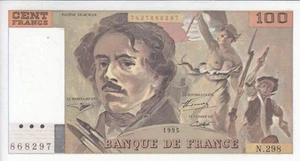 100 Francs - Delacroix - 1995 - Série N.298 - Dernier Alphabet - Imagen 1 de 2