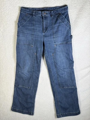 Jeans feminino Duluth Trading 12 32x31 duplo flexível Coolmax reto joelho duplo - Imagem 1 de 4