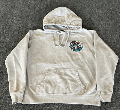 Santa Cruz Skateboards Hombres S Sudadera con Capucha Gris Azul Rosa Logo Pullover  Foto 1 de 4