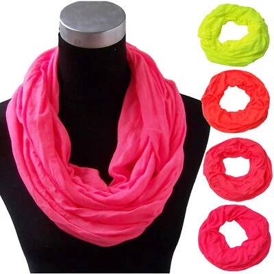 Loop Schal NEON Signalfarben Tuch Baumwolle Rundschal unisex Sport Karneval TV33