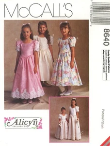 McCall's 8640 ALICYN Drop Waist, Basque Dress w Full Gathered Skirt Sz 10-14 UC - Picture 1 of 5